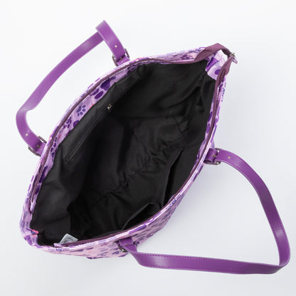 Paw Print Zip Top Nylon Tote Bag