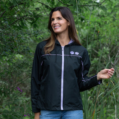 Water-Repellent Paw Print Hooded Jacket