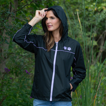 Water-Repellent Paw Print Hooded Jacket