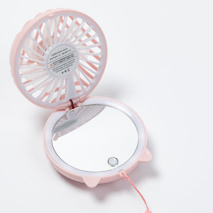 Fun Cat Portable Rechargeable Fan with Mirror