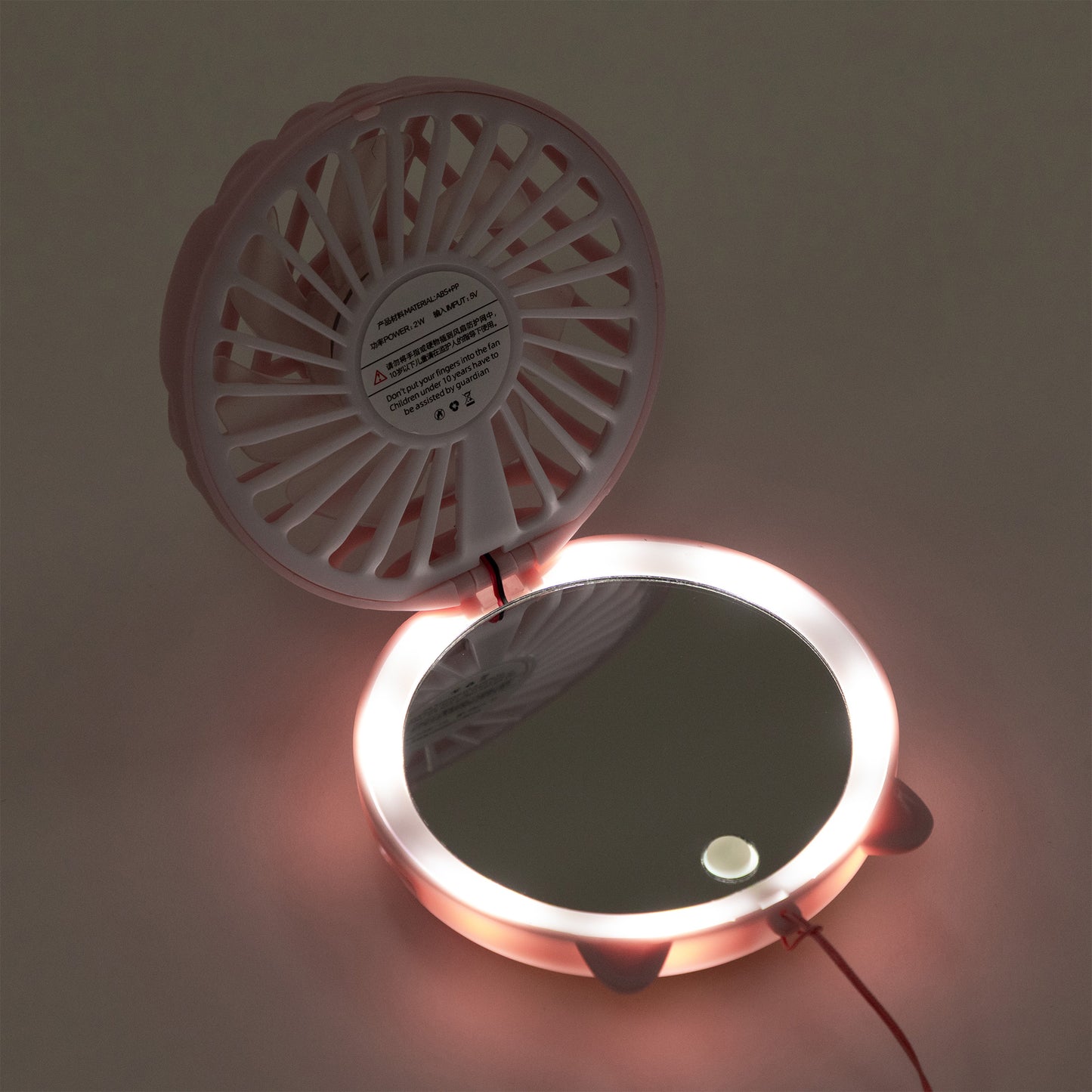 Fun Cat Portable Rechargeable Fan with Mirror