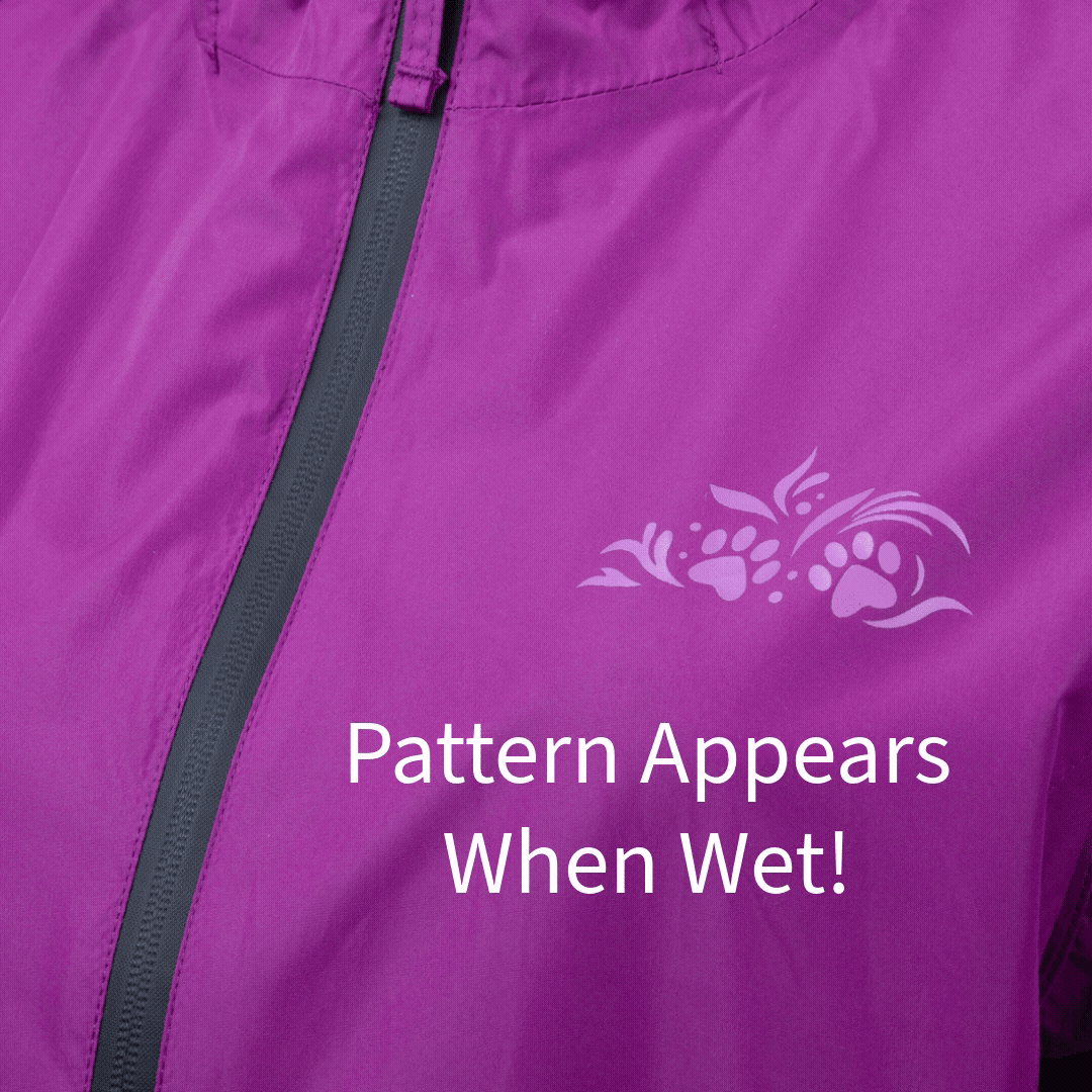 Pattern appearing on rain jacket when it gets wet.