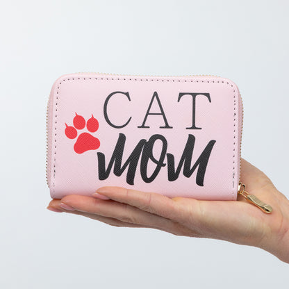 Cat Mom & Dog Mom Faux Leather Zip Around Wallet