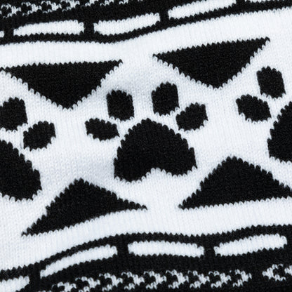 Close-up of a black and white patterned fabric