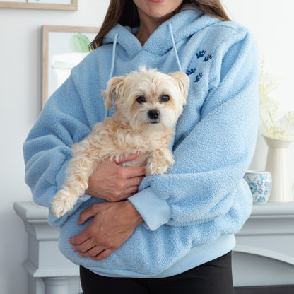 Pet Carrier Hoodie Sweatshirt | Fleece Dog & Cat Sling Hoodie with Front Pocket