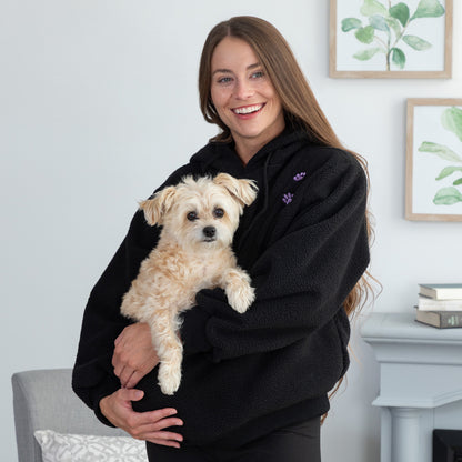 Pet Carrier Hoodie Sweatshirt | Fleece Dog & Cat Sling Hoodie with Front Pocket