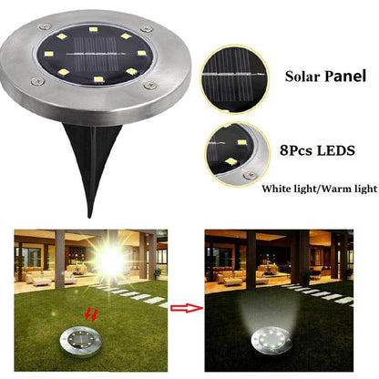 Solar Powered Outdoor Pathway LED Lights - Set of 4