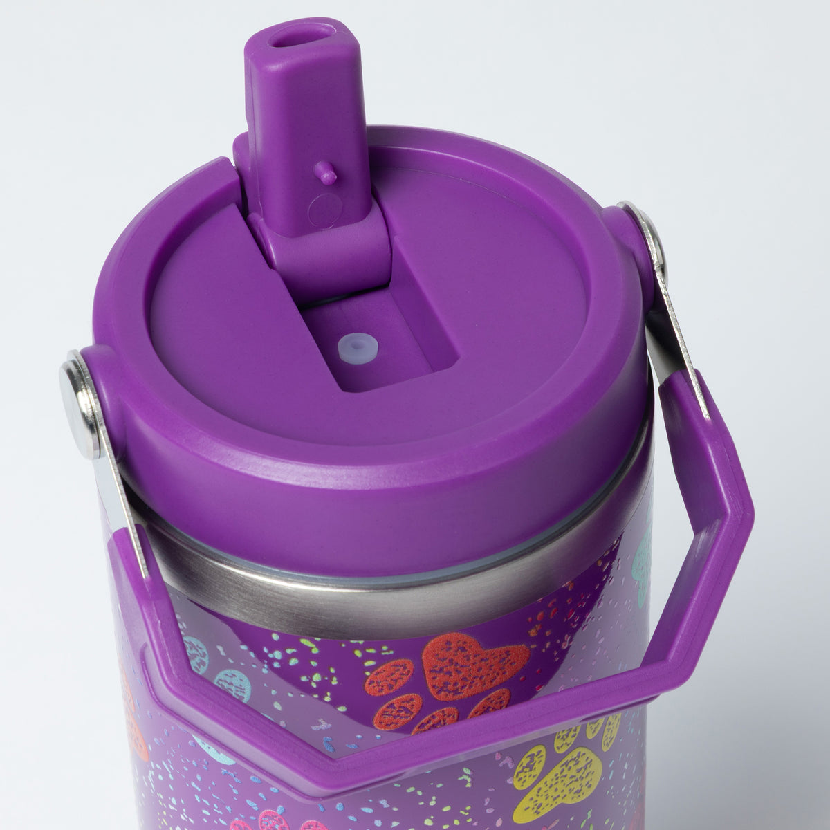 Paw Print Stainless Steel Tumbler with Flip Straw - 30 oz
