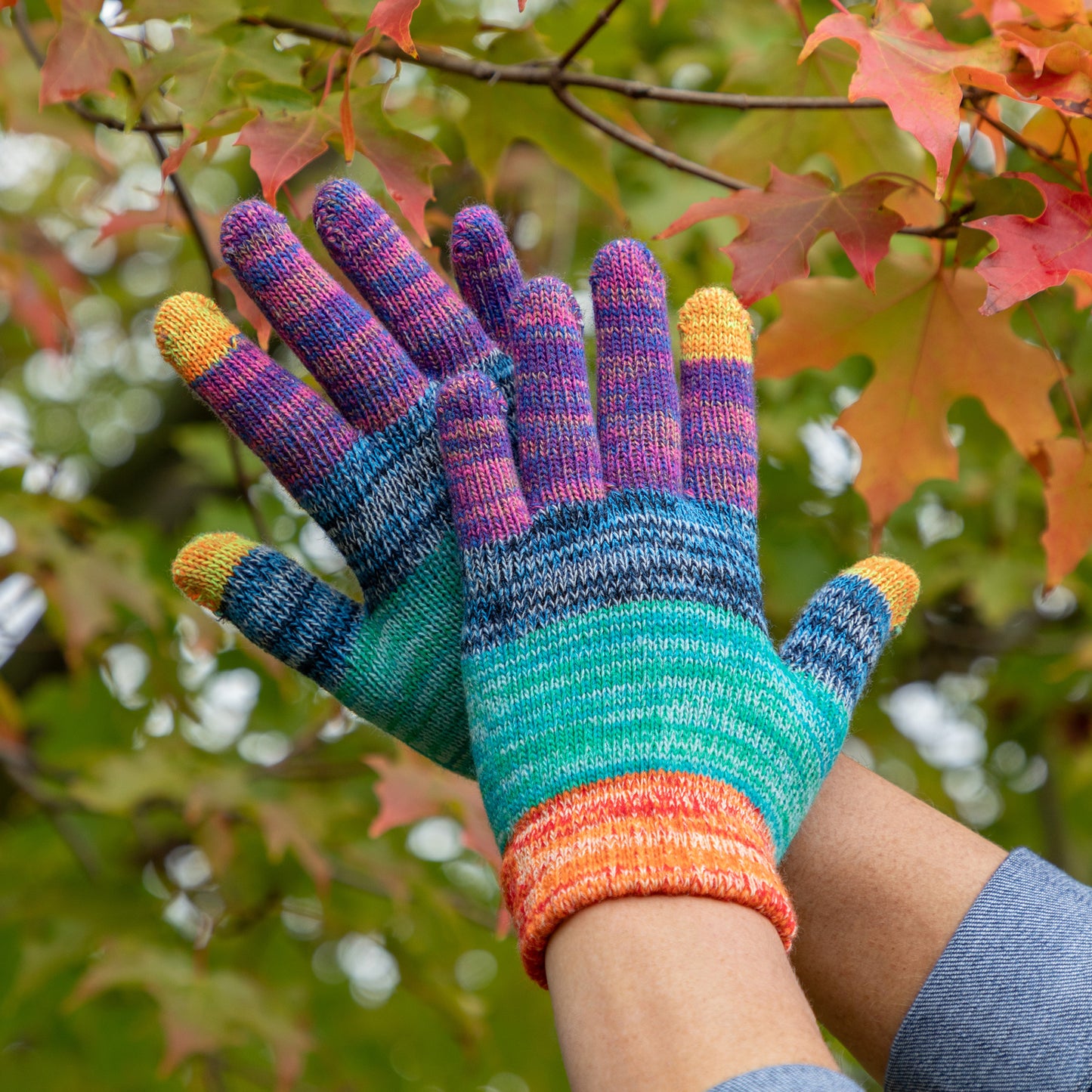 Rainbow Delight Touch Screen Gloves