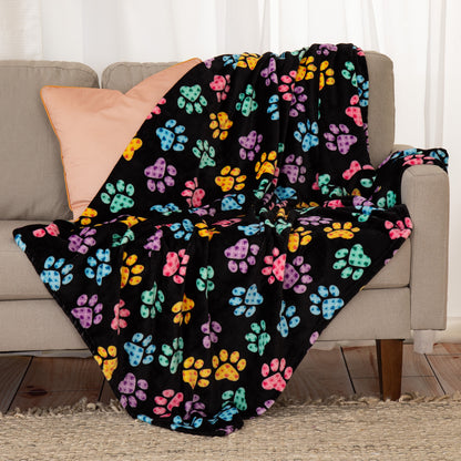 Super Cozy&trade; Fleece Paw Print Throw Blanket