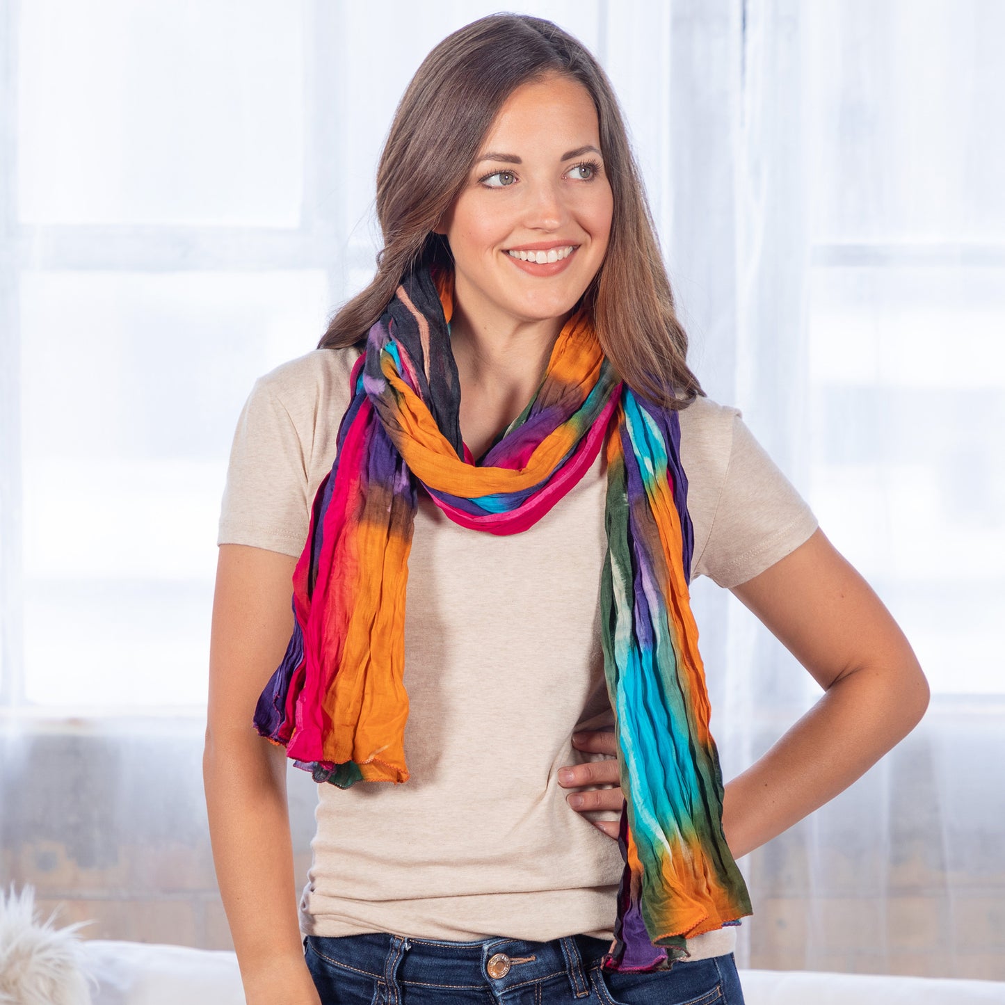 Northern Lights Cotton Scarf | Fair Trade