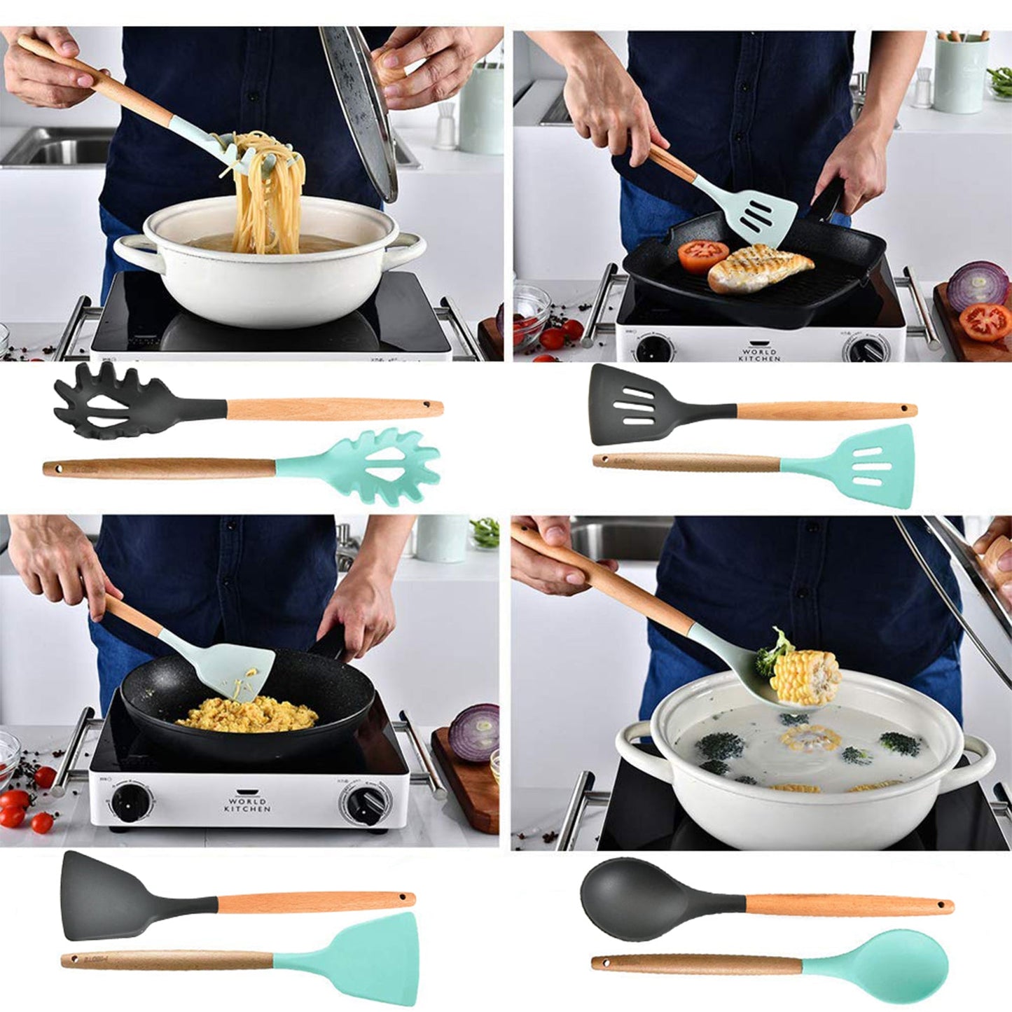 33-Piece Silicone Non-Stick Kitchen Utensil Set