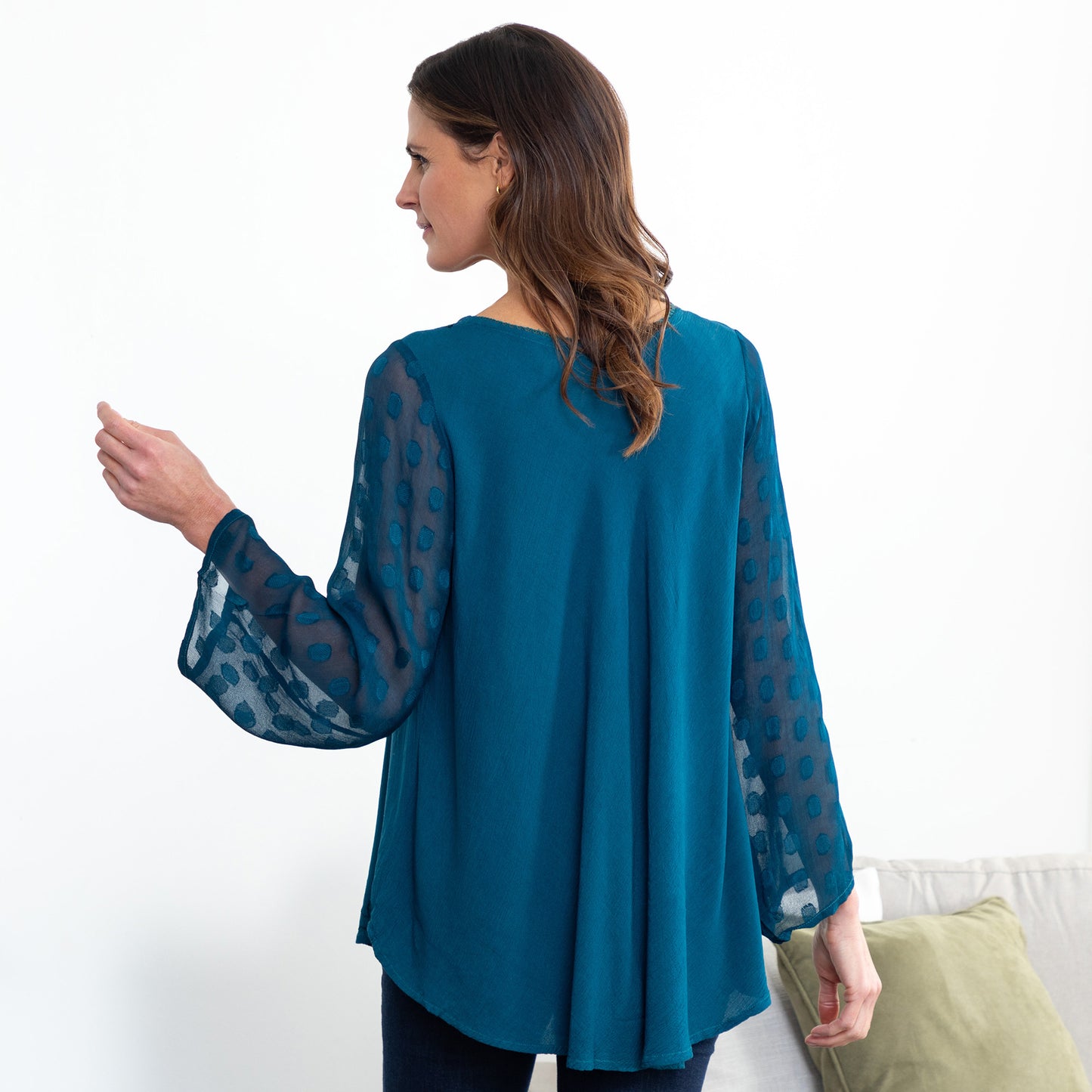 Midnight Butterfly Long Sleeve Tunic | Fair Trade