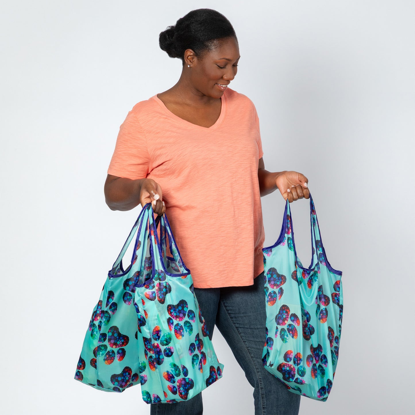 Paws Packable Reusable Shopping Bags - Set of 3