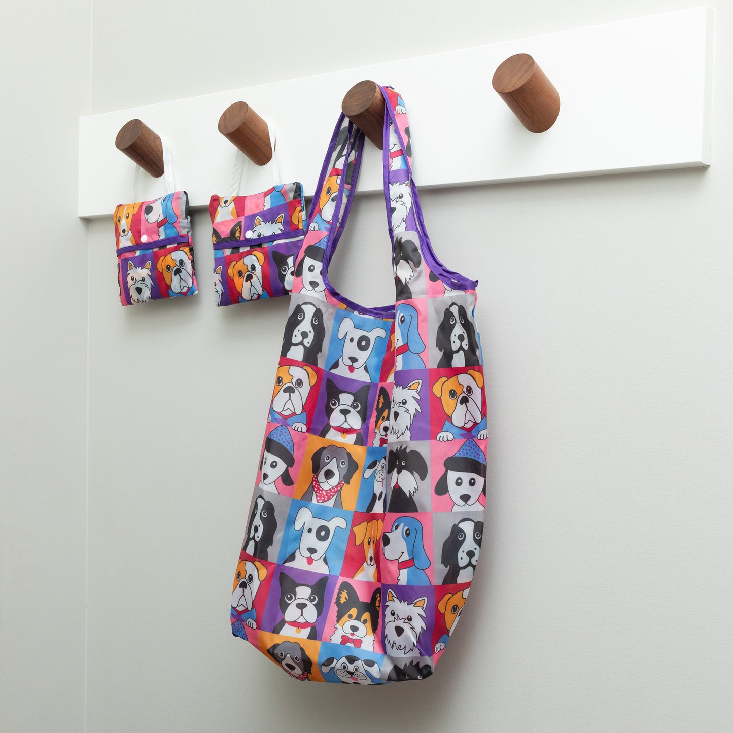 Paws Packable Reusable Shopping Bags - Set of 3