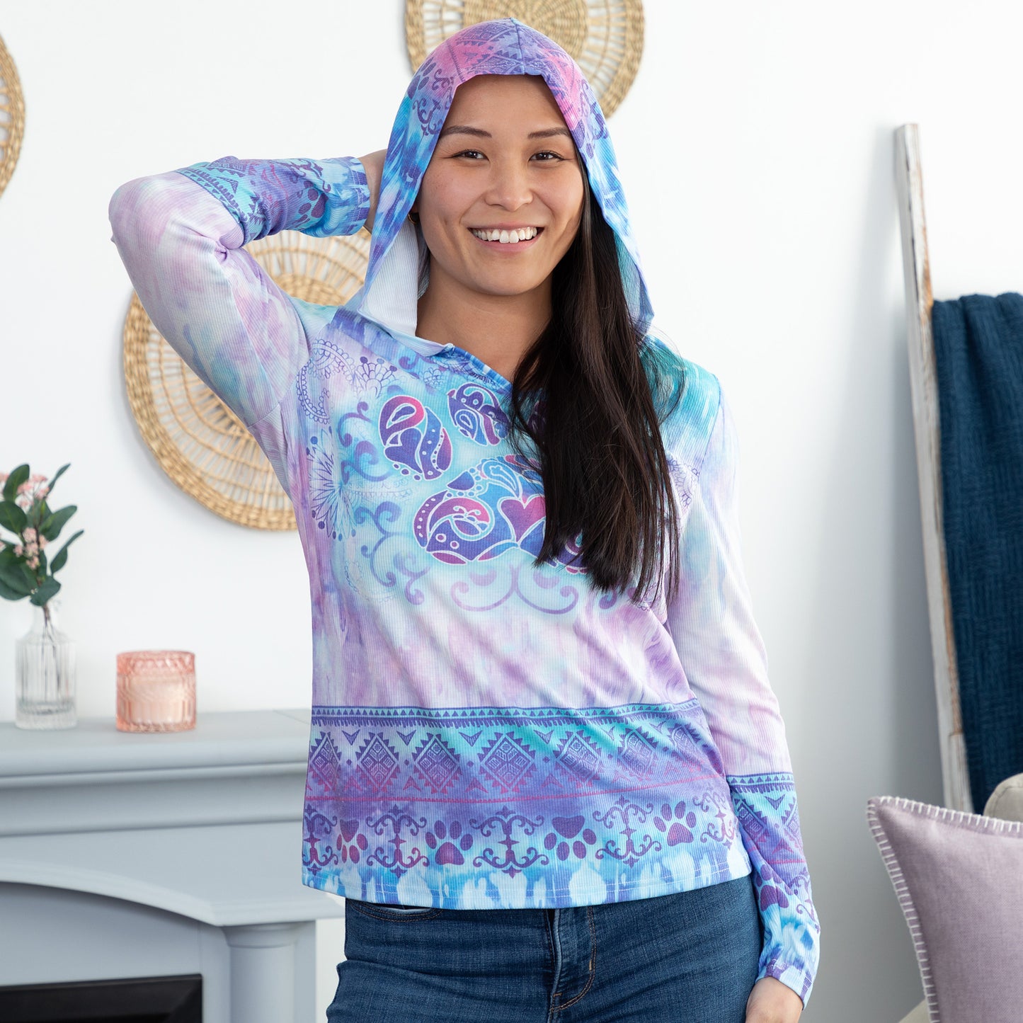 Cosmic Dreams Paw Print Hooded Top