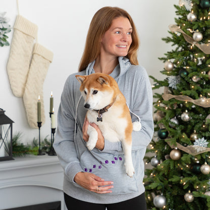 Purple Paw Pet Pouch Hooded Sweatshirt