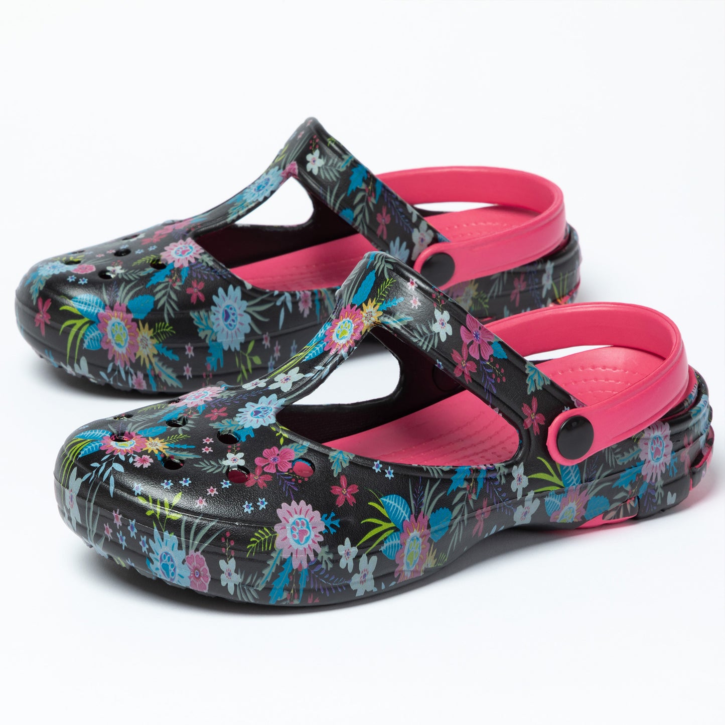 Multicolored Mary Jane Clogs