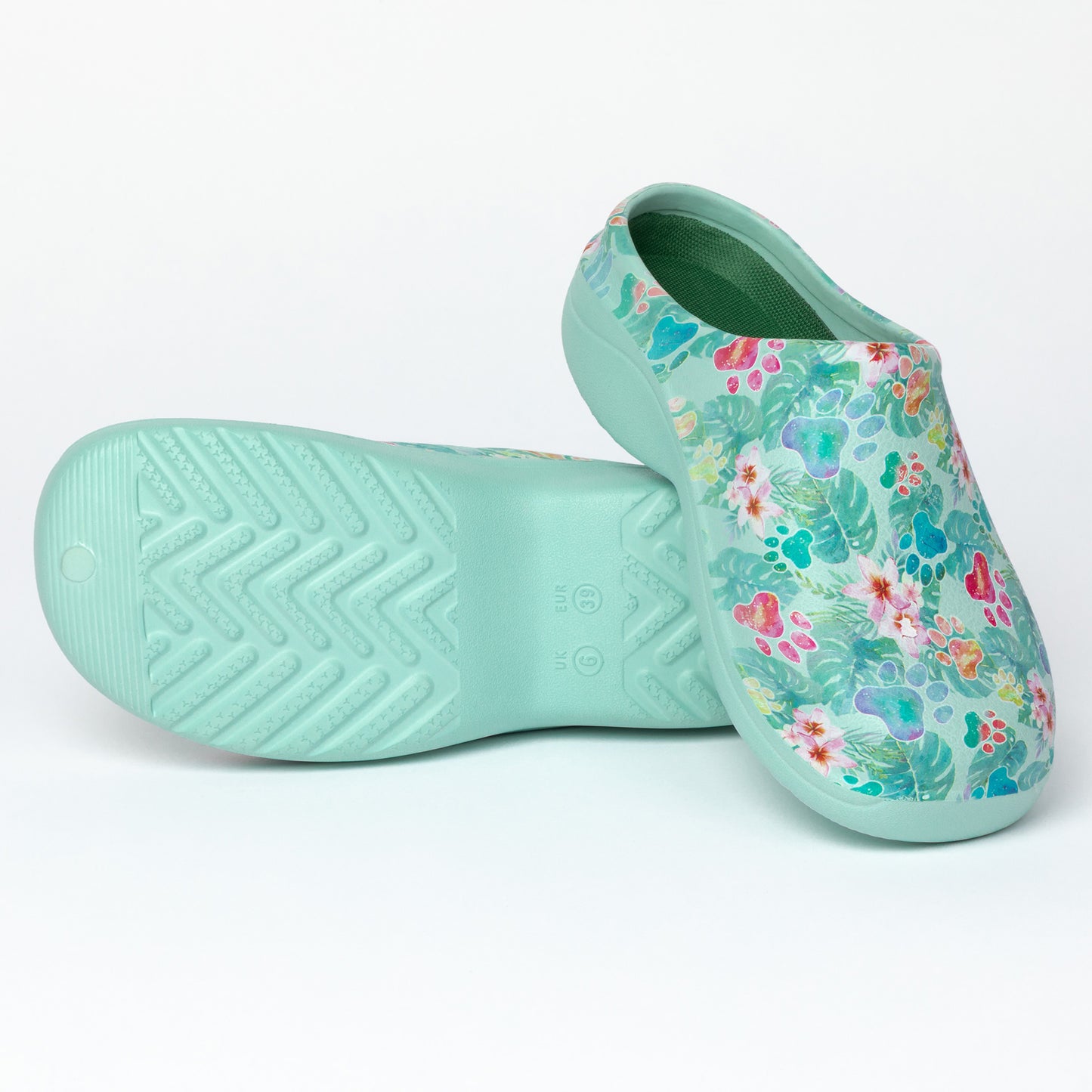 Paw Print Garden Clogs