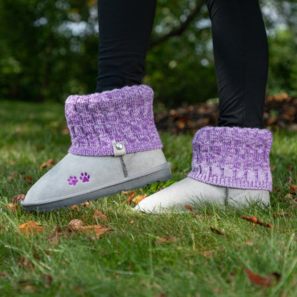 Paw Print Cozy Knitted Ankle Boots