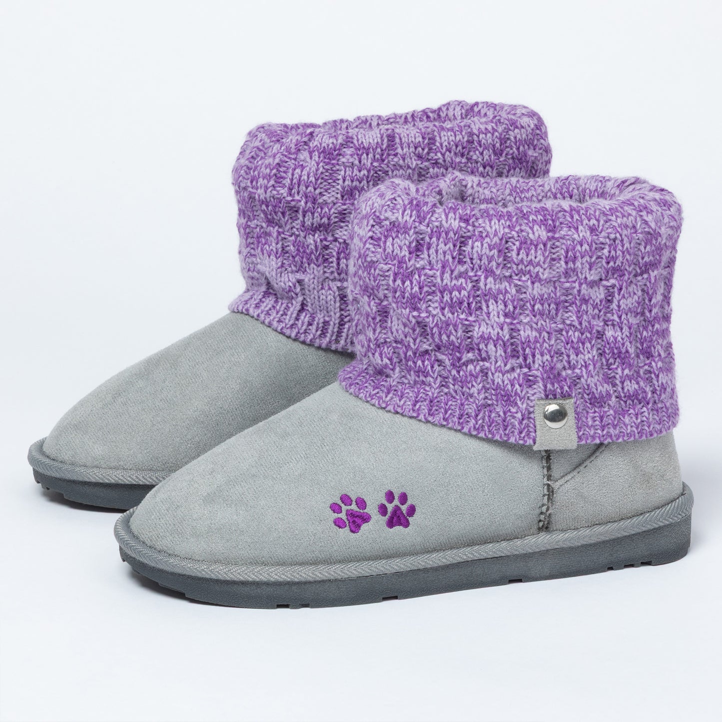 Paw Print Cozy Knitted Ankle Boots