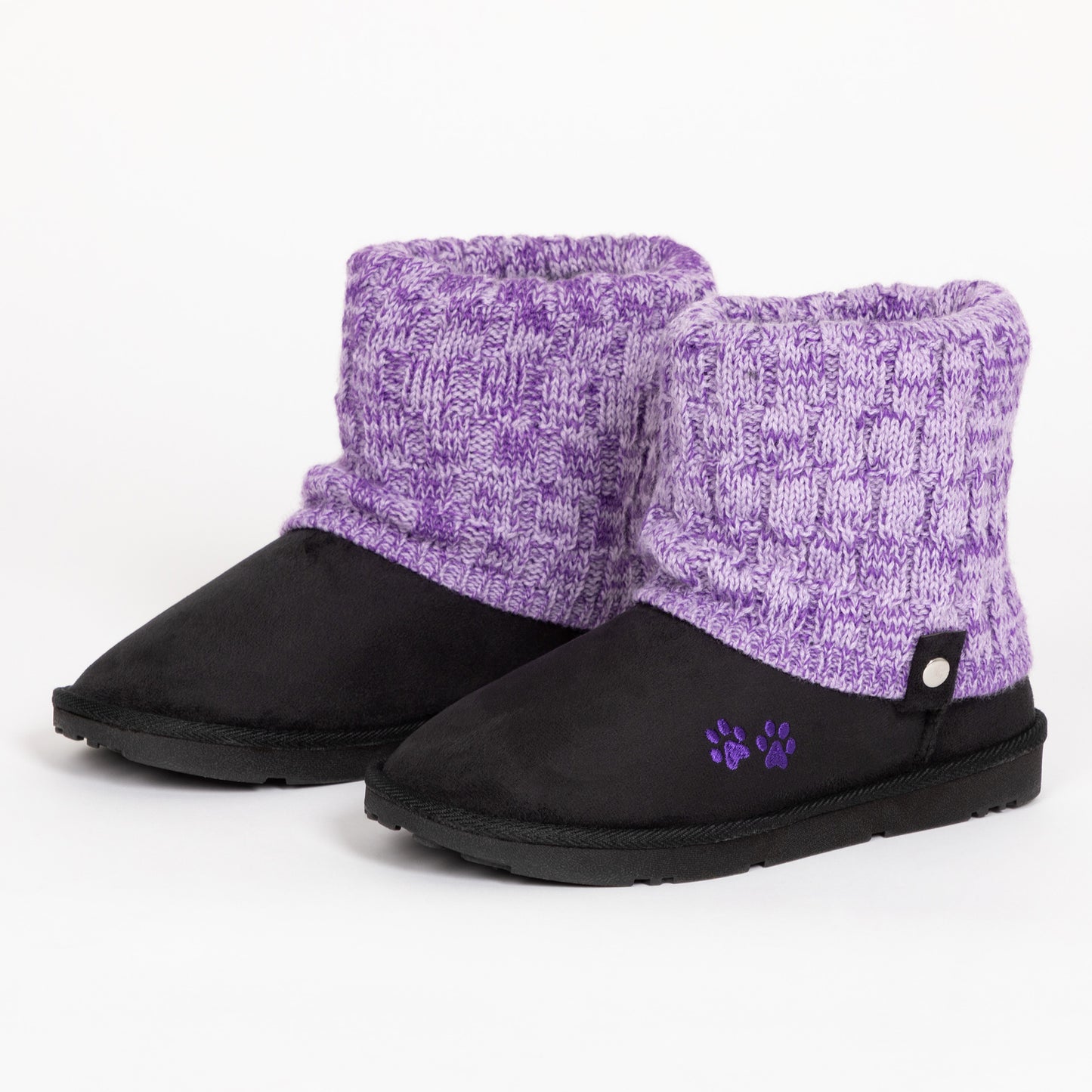 Paw Print Cozy Knitted Ankle Boots