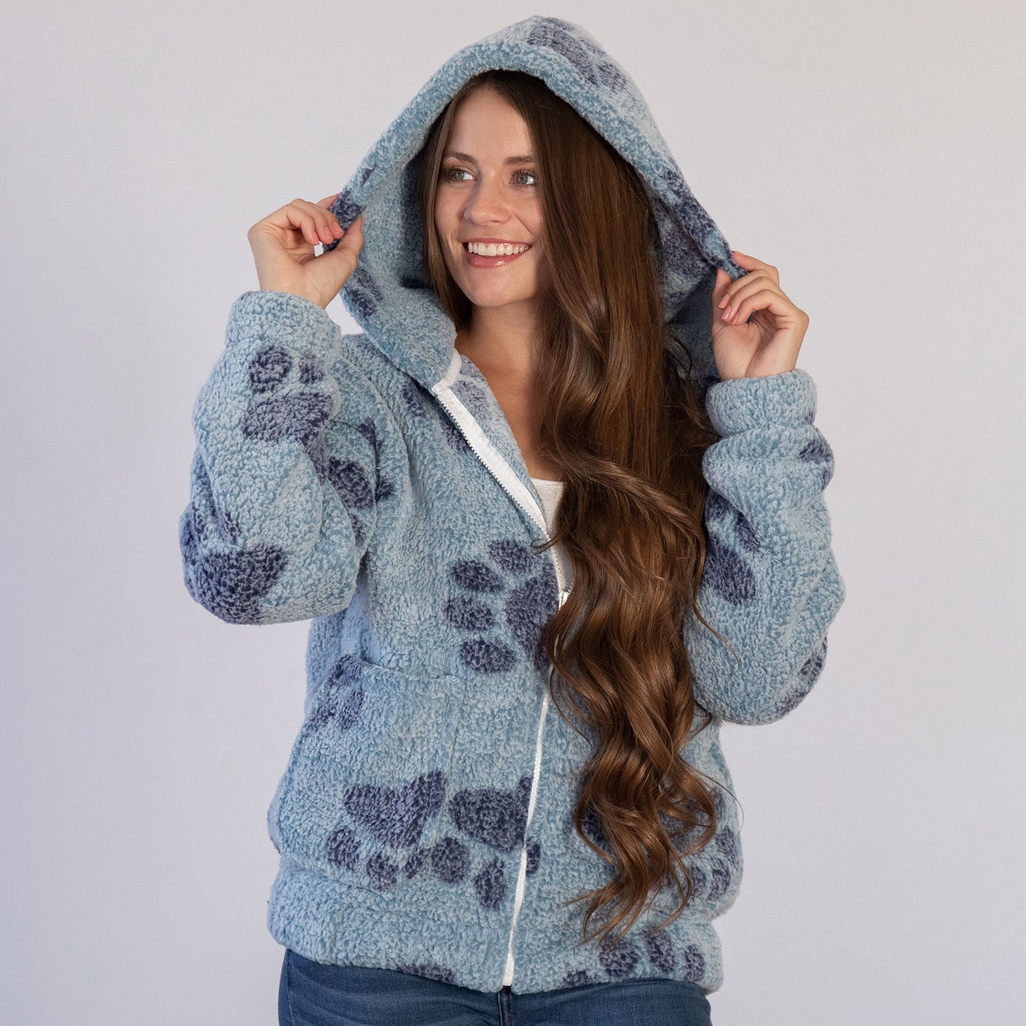 Cozy in Paws Plush Sherpa Fleece Hooded Jacket