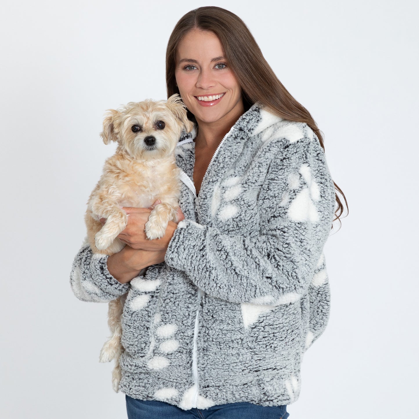 Cozy in Paws Plush Sherpa Fleece Hooded Jacket