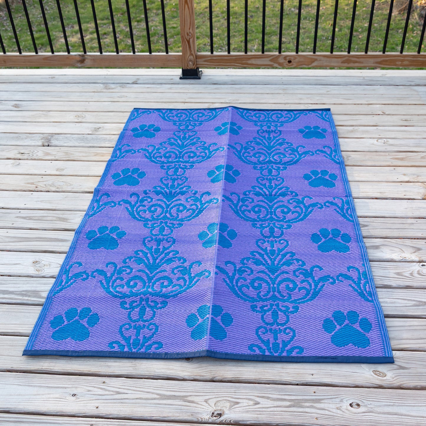 Paw Print Outdoor Reversible Patio Rug