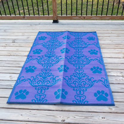 Paw Print Outdoor Reversible Patio Rug