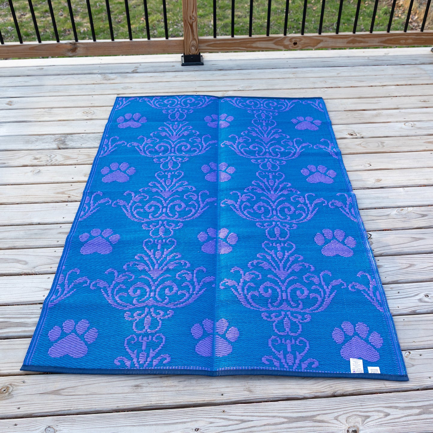 Paw Print Outdoor Reversible Patio Rug