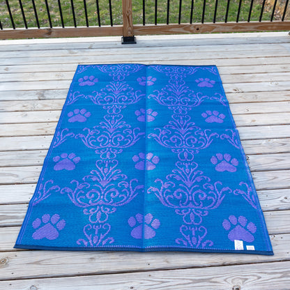 Paw Print Outdoor Reversible Patio Rug