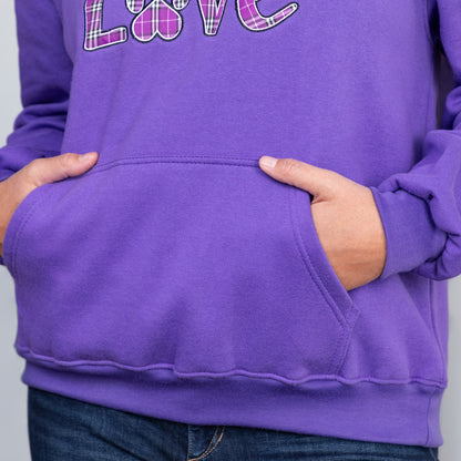 Plaid Love & Paw Hooded Sweatshirt