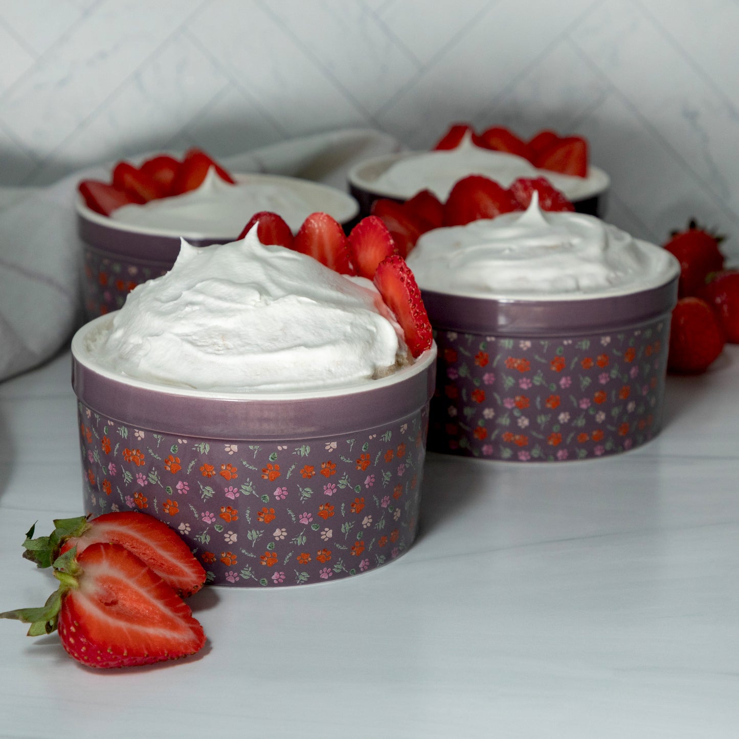 Paw Print Large Oven-Safe Ramekin - Set of 4 - 14oz