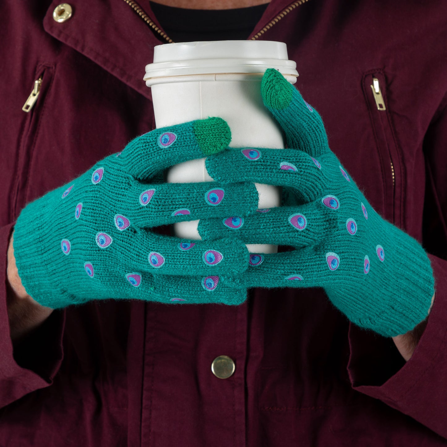 Peacock Print Touch Screen Gloves!