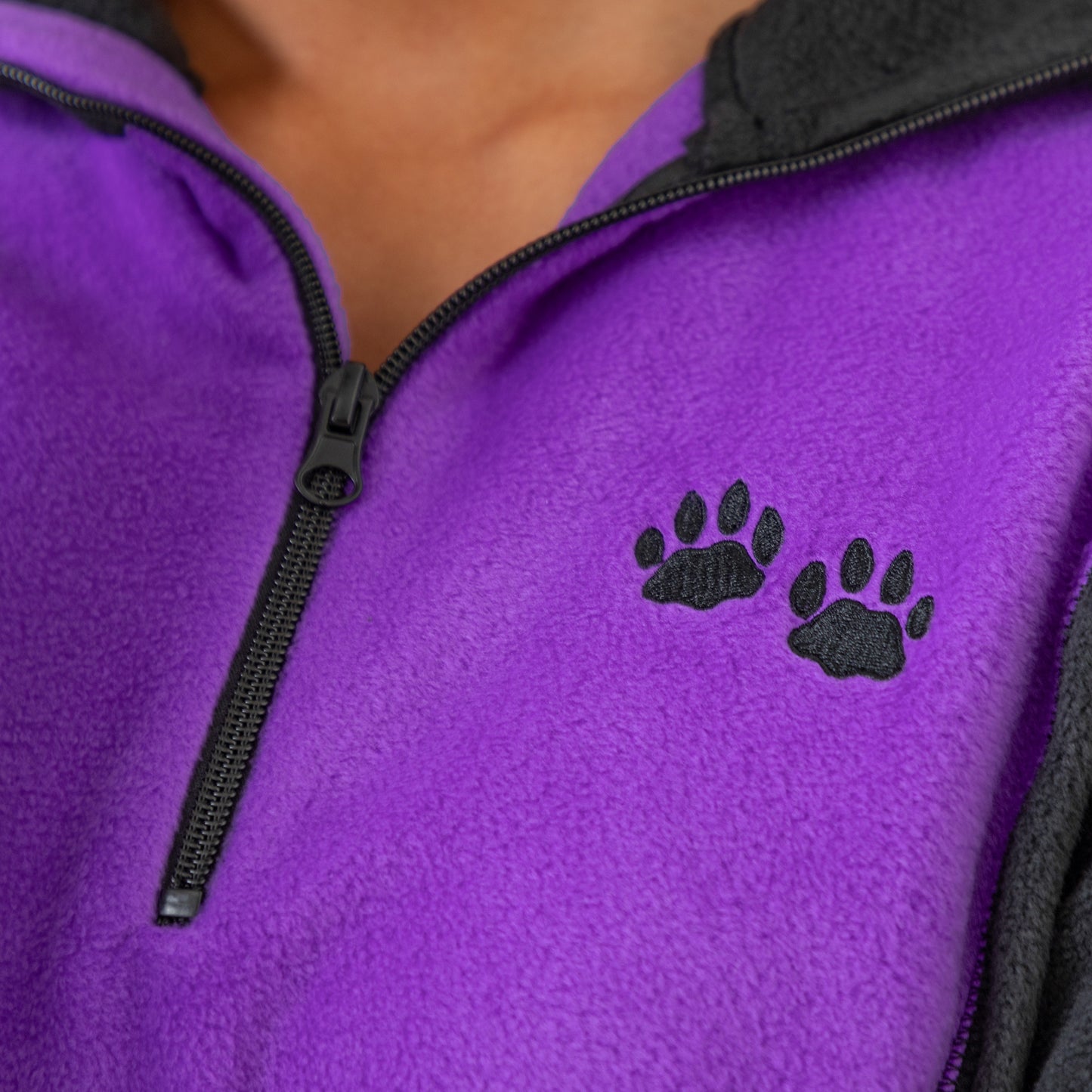 Paw Print Polar Fleece Quarter Zip Pullover