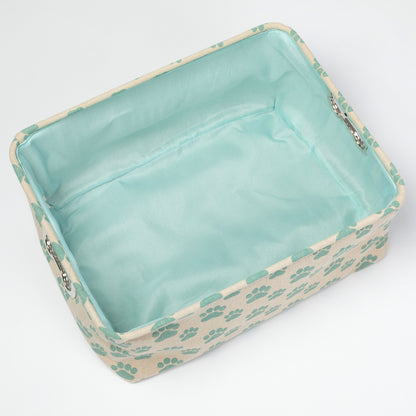 Paw Print Storage Basket with Handles