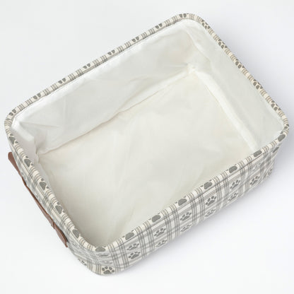 Paw Print Storage Basket with Handles