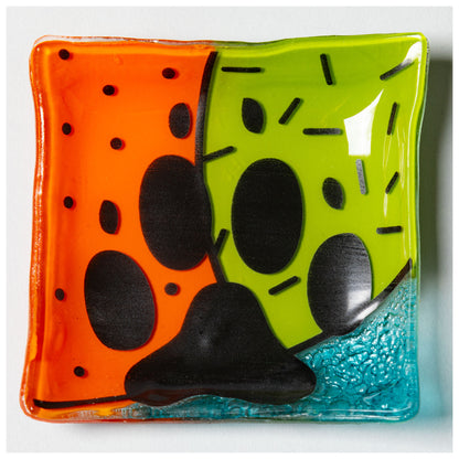 Hand Painted Recycled Glass Dish