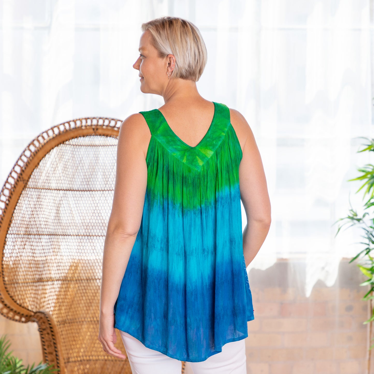 Rainbow Bright Hand Crafted Sleeveless Top