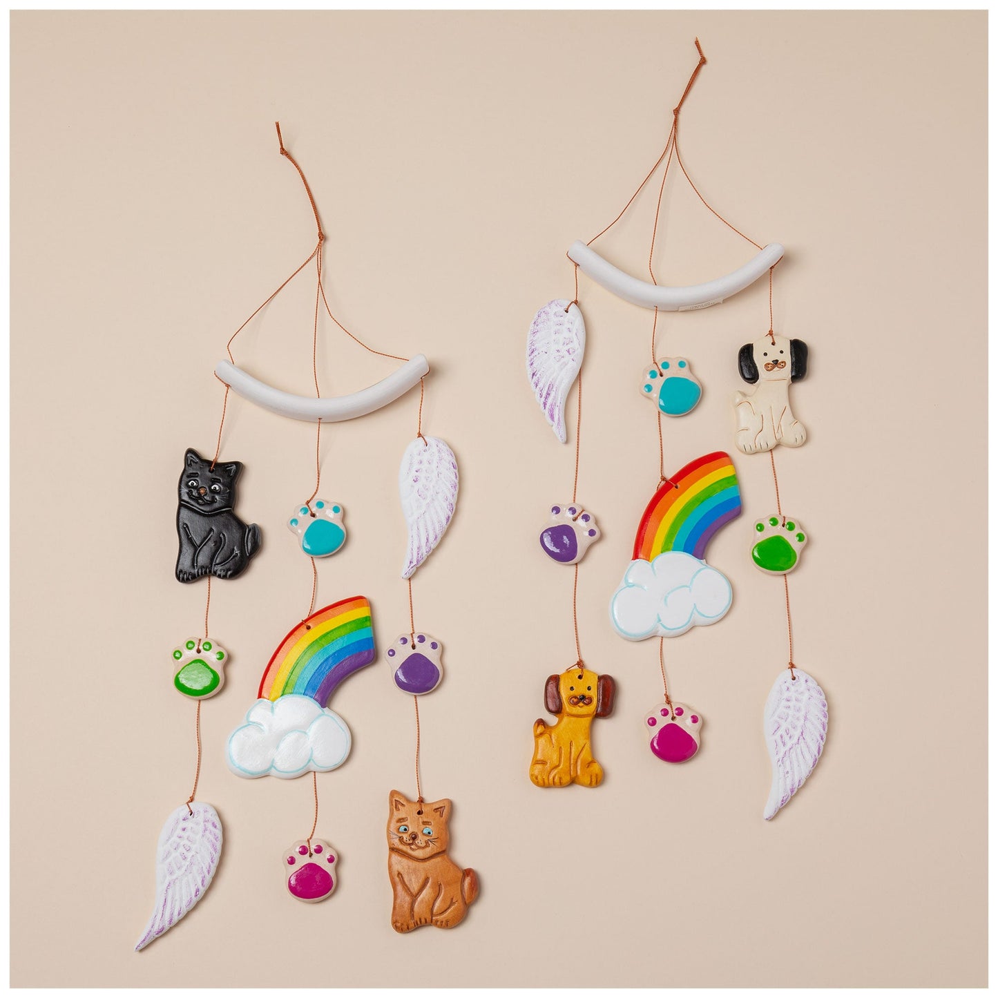 Rainbow Bridge Pet Memorial Ceramic Wind Chime