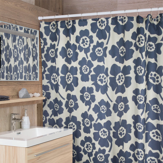 Pawsitively Pretty Shower Curtain with 12 Hooks