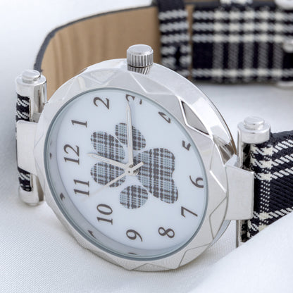 Plaid Paw Print Watch