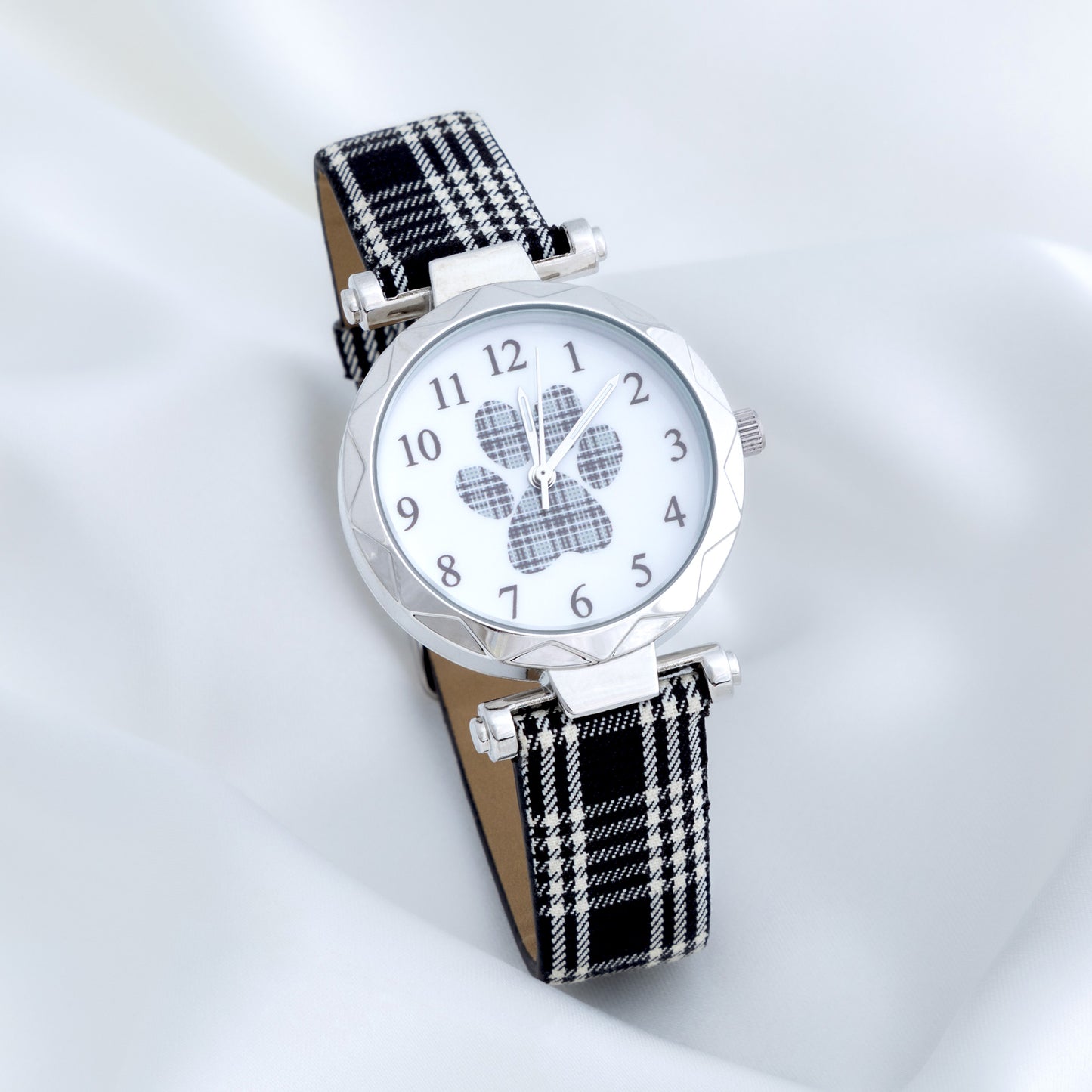 Plaid Paw Print Watch