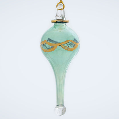 Egyptian Museum Etched Multi Color Glass Handmade Ornament