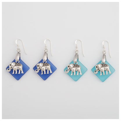 Elephant Sea Glass Earrings