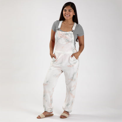 Pink Cloud Tie-Dye Overalls