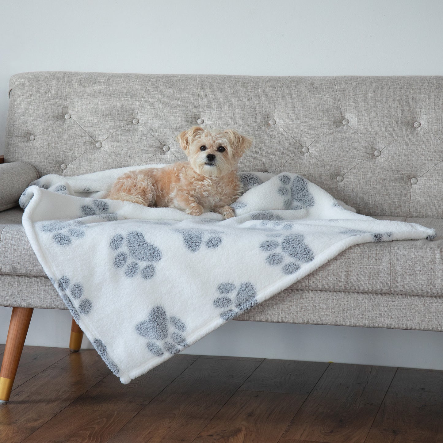 Paws I Love You Plush Sherpa Fleece Pet Blanket