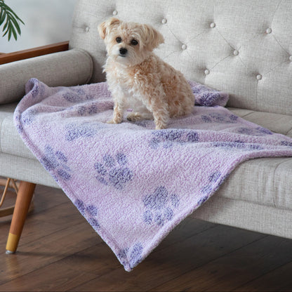 Paws I Love You Plush Sherpa Fleece Pet Blanket
