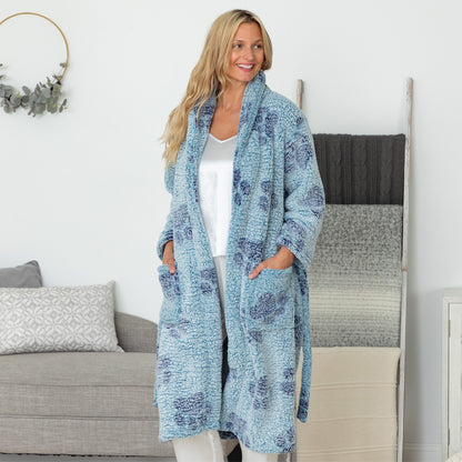 Prints of Paws Plush Sherpa Fleece Robe